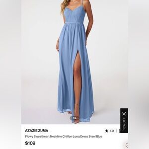 Azazie Zuma Steele Blue Size 0